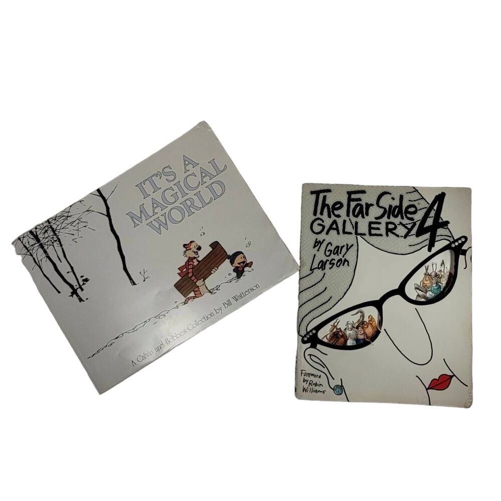 The Far Side and Calvin Hobbes Paperback Comic Collections Set of Two Books